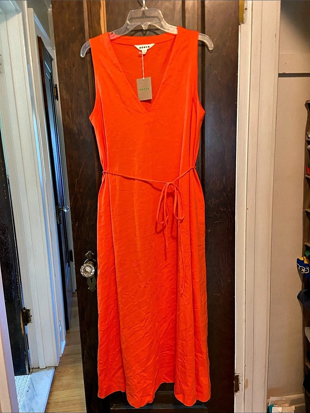 Boden V-Neck Double Cloth Maxi Dress Size 12